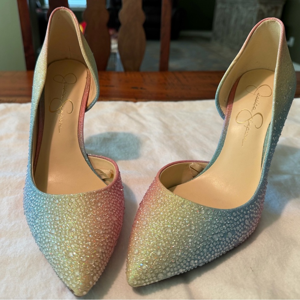 Jessica Simpson Pastel Glitter Heels